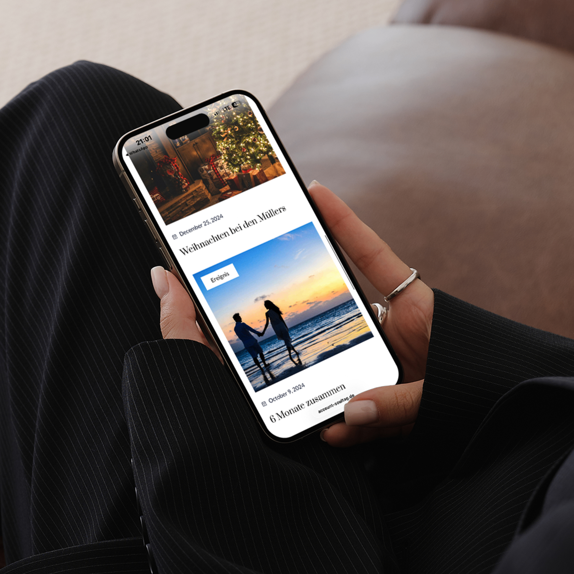 Soultag Erinnerungsseite auf einem Smartphone in der Hand